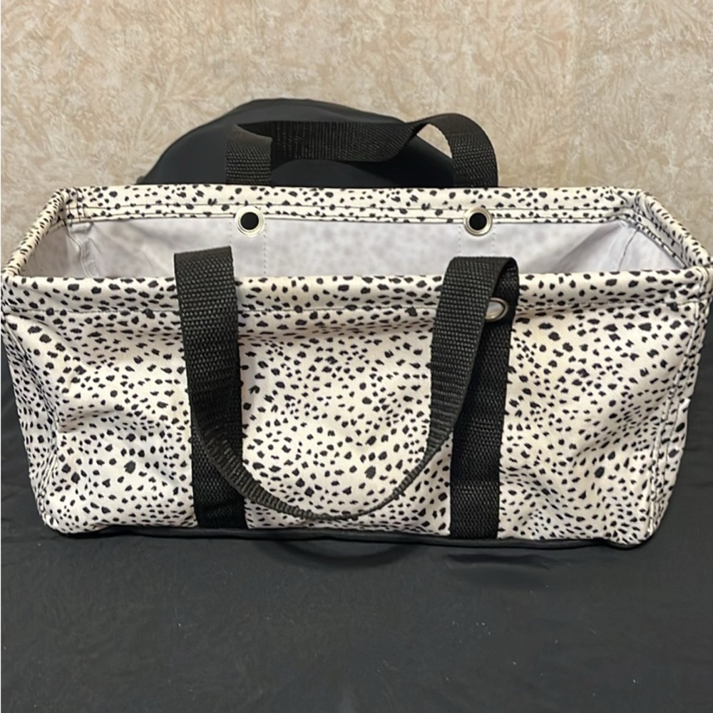 Thirty-One Dotted Black and White Organizer Tote